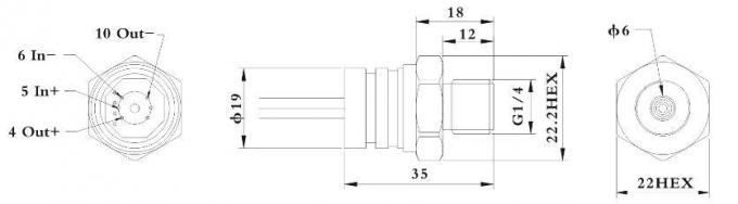 10VDC Powered Mini Thread Liquid Pressure Sensor Transducer