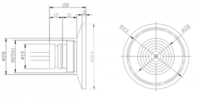 HT-IQ シリコン フラッシュ 圧力 センサー フラッシュ 弁 圧力 変換器 50.4mm 2